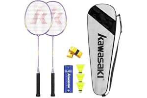 ‎A1 TAAN Profi Badminton Schläger Set - 2 Leichtgewicht Rackets, 3 Bälle, 2 Handgrips, 1 Schlägertasche - Für Training Und Sport