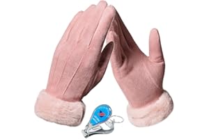 LassZone Womens Winter Warm Touch Screen Gloves Fleece Lined Windproof Soft Suede Mittens for Dressing Driving Running Skiing Cycling Camping etc