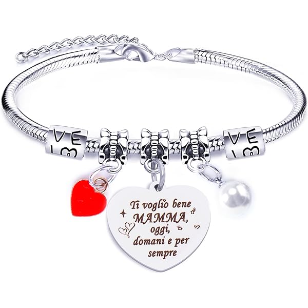 Regalo per la madre della sposa, festa della mamma, braccialetto con cuore infinito, catena satellitare, regalo di nozze da parte della figlia, ricordo - Italia