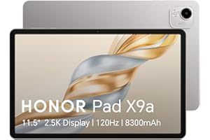 HONOR Pad X9a, 11.5″ 120Hz 2.5K HONOR Fullview Display,128GB Storage, 8300mAh Battery, Slim Metal Body, Four Speakers,Android 15,Gray-New