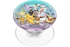 PopSockets: PopGrip - Soporte y Agarre para Teléfonos Móviles y Tablets con un PopTop Intercambiable - Pokémon - Glitter Evolution Party