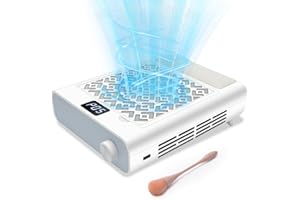 CGBE Nail Dust Collector: 3600RPM Dust Collector Nail Tech with 5 Speed Suction Adjustment, Hand Pillow, 2 Reusable Filter & 10 Disposable Filter Papers, Nail Vacuum for Home & Salon (Ivory)
