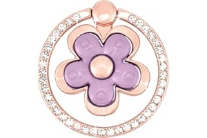 Fycyko Anneau de Support pour Téléphone Portable Réglable à 360° - Universel de Fleurs Bague Telephone Compatible avec iPhone，iPad，Samsung，Smartphone et Étui pour Téléphone - Violet