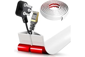 ANKEKOLYSTAR Goulotte de Câble au Sol Auto-Adhésive | Passage de Câbles Plat & Flexible | Protection Anti-Trébuchement pour Bureau & Maison (Blanc, 5cm x 6m)