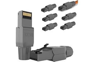RedStar24 Connecteurs RJ45 sans outil CAT 7 CAT 8 - Connecteurs de réseau pour câbles de pose CAT8 CAT7 CAT6a - LSA - Connecteur LAN à sertir à blindage écrané jusqu'à 40 Gbps 2000MHz - Lot de 8