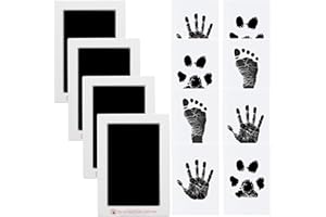 METALNUTS Kit Empreinte Pieds et Mains Bébé - Clean Touch avec Cartes d'Impression et Pour Pattes de Chien et Chat, Un Souvenir Inoubliable pour les Familles