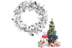 ‎HZTYYIER 7,5 m Star Garland, Folien Girlande Stern Lametta Glitzer Draht für Christbaumschmuck Home Wedding Party Ornament Tischdeko