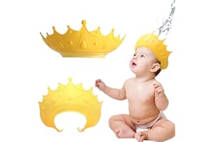YISKY Casquette Bain Bébé, Bonnet de Douche Bébé, Réglable Visière Bonnets de Bain, Enfants Shampooing Bonnet, Shampoing Chapeau Protégez, Visière de Bain Pour Le Bain de Bébé (Jaune)