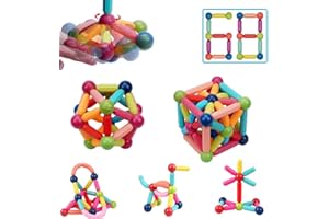 koticidsin Jeu de Construction Magnétique, 68PCS, Bâtons Magnétiques de Construction, Jeux Educatifs, Jouet,Cadeau, Cadeau d'anniversaire,Enfant