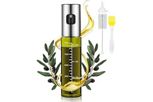 MRUN BONE Ölsprüher für Speiseöl, UV- Schutz Sprühflasche Öl, Glas Öl Zerstäuber Küche Ölsprühflasche Heißluftfritteuse,Oil Sprayer mit Skala & Trichter, Ölspray für ÖI & Essig 100% BPA frei