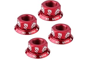 Easnea 4Pcs Durable Track Wheel Nuts Bicycle BMX Fixie M10 Axle Screw for Rear Hub Red