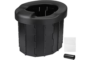 ONEZEBRA Portátil para Camping，Indoro Portátil, WC Portatil, Inodoro para Camping Ideal como Inodoro Plegable Portátil para Desplazamientos, Color Negro Incl. Bolsa de Residuos Soporta Hasta 200kg Negro