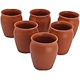 HEALTHYINDIA Handcrafted Earthen Glazed Mitti Clay Kulhad/Kullad Cups Coffee Mug, Chai Tea Cup - (Terracotta, Brown) Set of 6