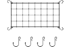 DURONGE Wachsen Zelt Netz, Schwarz Ranknetz Gewächshaus 120x60 cm, Elastische Ranknetz für Kletterpflanzen, Scrog Netz für Garten, Balkone, Hof, Gartenarbeit mit 8 Haken