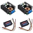 Shockley Mini Digital Voltmeter DC 100V 10A Panel VoltAmp Voltage Current Meter + Dc 9A 300W Step Down power supply Buck Converter 7-40V - 1.2-35V Power Module ((2 VoltAmp Meter) + (2 buck Converter))