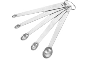 AEAOCVO Lot de 5 cuillères à soupe et épices - En acier inoxydable - Petites cuillères à café graduées