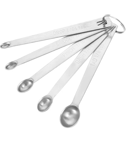 Misurino In Acciaio Inox Kacutor 1/4 Cucchiaino (1,25 Ml) - Rettangolare Con Manico Lungo, Cucchiaio Dosatore Preciso Per Spezie - 2