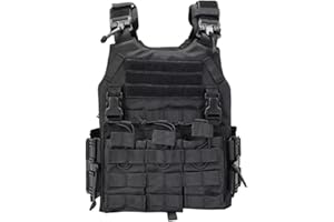 SINAIRSOFT Gilet tattico a sgancio rapido, regolabile, leggero, per softair, MOLLE, per allenamento attività all'aperto