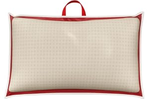 Gef Aura - 2 Pezzi Custodia Porta Cuscino 81x51 cm, Con Zip e Manico in TNT, Fronte PVC Trasparente, Busta Salvaspazio per Cuscini, Trapunte, Coperte o Biancheria, Colore Rosso con Bordo Bianco