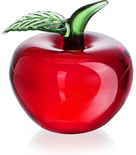 Ornement Pomme En Cristal Noir - Déco De Table, Bureau, Salon - 3,5 Cm - Objet Décoratif Romantique