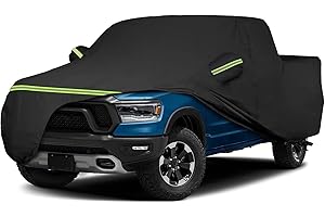 BORDAN for Dodge Ram 1500 Waterproof Car Cover 5.7ft-6.4ft Truck Bed All Weather Protection Outdoor Truck Car Covers Compatible with 1998-2022 Ram 1500, Length Up to 240” L(Black)