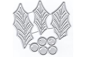 DzIxY Belle foglie di Natale fustelle di taglio in metallo per la creazione di carte in rilievo fustelle di carta set album scrapbooking modelli stencil tasche di stoccaggio