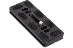 Sequpr Płytka do szybkiej wymiany 100 mm, kompatybilna ze standardową głowicą kulową Arca Swiss i zaciskiem, płytka do szybkiej wymiany ze śrubą 1/4" do statywu, głowicą kulową