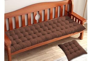 VISLARSC Padded Garden Bench Cushion 2/3 Seat Bench Cushion 80/100/120 Cm 140 X 40 Cm Rectangular Cotton Cushion for Indoor and Outdoor Deck Chair Swings