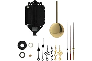 Riybyds Kit Meccanismo Orologio a Pendolo al Quarzo, Movimento a Batteria con 3 Coppie di Lancette Diverse, Ideale per la Sostituzione e Creazione di Orologi da Parete