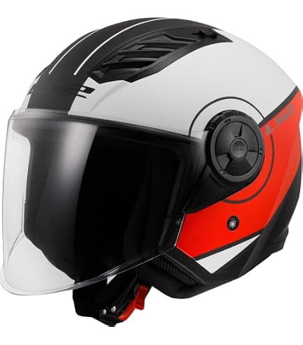 LS2 OF616 Airflow II Rush Jet Helmet, White/Blue/Red, 2XL (63/64