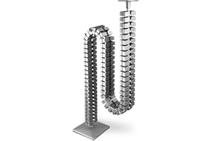 OL Oskar Lehmann Kabelführung eckig Kuba Slim Line Länge: 1260 mm Kabelschlauch silber für höhenverstellbare Schreibtische