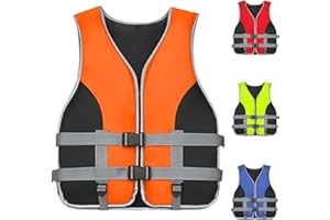GOZYLA Life Jacket Adult with Whistle, Adjustable Life Vest Aid Adults, Buoyancy Jackets, Unisex Swim Vest for Water Sports, Surfing, Boating, Fishing