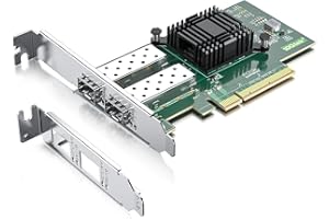 10Gtek Scheda di Rete PCI-E 10Gb per Intel X520-DA2, Controller 82599ES, Dual SFP+ Port, Adattatore Ethernet LAN PCI Express per Windows Server/Linux/VMware