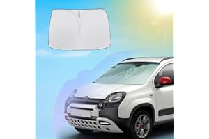 SXCY per Fiat Panda City Life/Hybrid/Cross 2021-2023 Parasole per Parabrezza Auto, Fiat Panda Protezione Parabrezza Anteriore, Parasole Pieghevole di Argento Anti UV, Fiat Panda Accessori