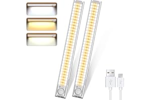 DFGOTOP Luce Armadio LED con Sensore di Movimento, lampada led Ricaricabile Senza Fili con Striscia Magnetica Adesiva, Lampada Notturna Magnetico USB Per Scale (120LED-30CM-2)