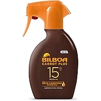 Bilboa Carrot Plus, Solare Trigger SPF 15, Abbronzante Corpo, Formula con Betacarotene per una Abbronzatura Intensa e Duratur