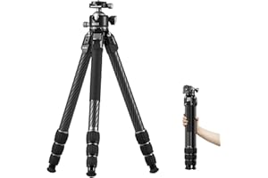 SIRUI Treppiede per Fotocamera in Fibra di Carbonio con 360° Testa a Sfera a Basso Profilo Sovradimensionata da 43 mm, 128CM Treppiede da Viaggio Professionale, Carico Massimo 20KG, AM-284S+G1