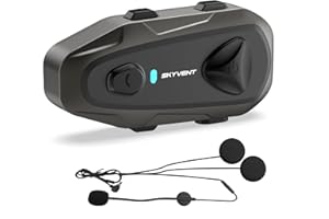 EJEAS E1 Casque Bluetooth pour Moto -Bluetooth5.3 Interphone professionnel pour casque jusqu'à 800 m, contrôle vocal étanche IP65 et appels mains libres, haut-parleurs HD et annulation du bruit