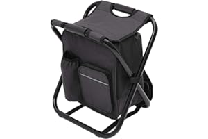 JETCLOUD Taburete plegable de camping, tela Oxford, impermeable, plegable, silla de camping, aparejos de pesca, bolsa compacta y ligera para pesca al aire libre, viajes, senderismo, playa, metro (negro)