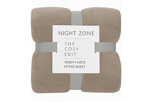 NIGHTZONE Teddy Extra Deep 12"/ 30cm deep fitted sheet teddy bear fleece fitted sheet in single double king Super King (Beige, Teddy Fitted Sheet Double)