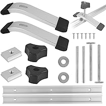 4 T-gleufrails M8 M6, 400 mm geleiderail, montagerail, schuifrail, aluminium rail, schuifrails, T-rail, verstekrail, uitgerust met 4 M8 handgrepen, 4 M6 glijblokken en 4 M8 glijblokken