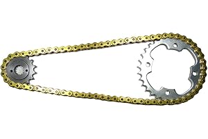 MOTORSPORTGOETZ Kettensatz Ersatzteil für/kompatibel mit CBR 125 R, CBR125, JC34, JC39 gold Kettenkit Bj. 04-10