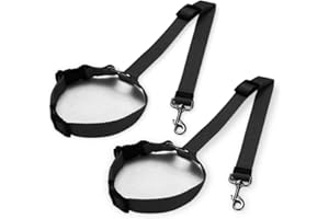 BRITPICKS Dog Seat Belts for Cars UK- 2 Pack Dogs Cars Harness Belt for Pets, Puppy Safety Seats Belt - Comfortable Headrest Adjustable Elastic Nylon Bungee Buffer Restraint Dog Accessories
