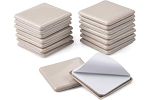 Ezprotekt Patins pour Meubles 16 Pièces Auto-adhésif 64mm Carré Curseurs de Meubles pour Protecteur de Sol (Beige)