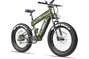 FREESKY Dual Battery Electric Bike for Adults, 48V 41AH 160 Miles Long Range Dirt E Bike, 26" Fat Tire Fast Mountain EBike, Full Suspension & Hydraulic Brakes Electric Bicycle UL 2849 Certified by TÜV