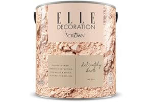 Crown ELLE DECORATION Delicatlely Dark No. 568, 2,5 L, extra-matte Premium Wandfarbe für Innen, für Wände und Holz, hohe Deckkraft, Innenfarbe,satter, cremiger Karamelton