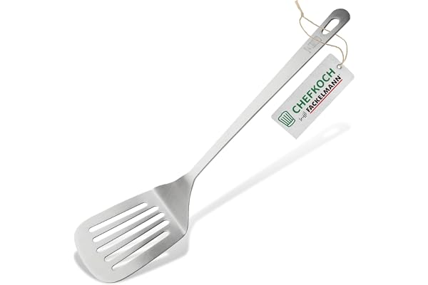 Chefkoch Schlitzwender - Parfait pour retourner les aliments, acier inoxydable au look mat - Spatule compatible lave-vaisselle