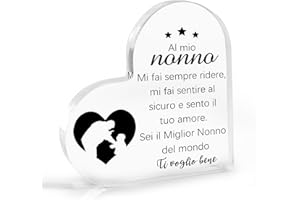 CDIXLMUZ Regalo Natale Nonno Regalo Nonni Decorazione Targa Acrilica Regali Per Nonno Compleanno Natale Targa Decorativa Originali Regali Festa Della Mamma Thanksgiving Grazie Festa Dei Nonni da Nipote Nipoti