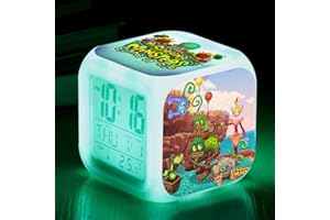 XINCHANGDA My Singing Monsters - Sveglia digitale a LED per bambini, con 7 colori cangianti, luce notturna con visualizzazione della temperatura e ora