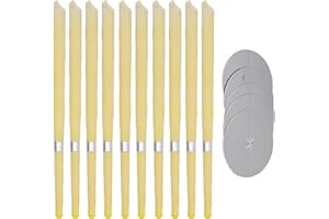 ZHONGGEMEI Ear Candles Hopi 10 pcs - Natural Ear Candles Beeswax Candling Cones with 5 Protective Disks (Yellow)